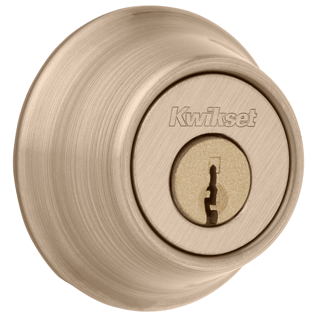 665 Deadbolt, Keyed Both Sides, in Antique Brass