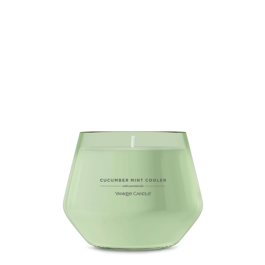 Yankee Candle Studio Scented Candle with up to 50 Hour Burn Time, Premium Plant Wax Blend for Consistent Burn, 10 oz Jar Candle with Room Filling Fragrance, Cucumber Mint Cooler