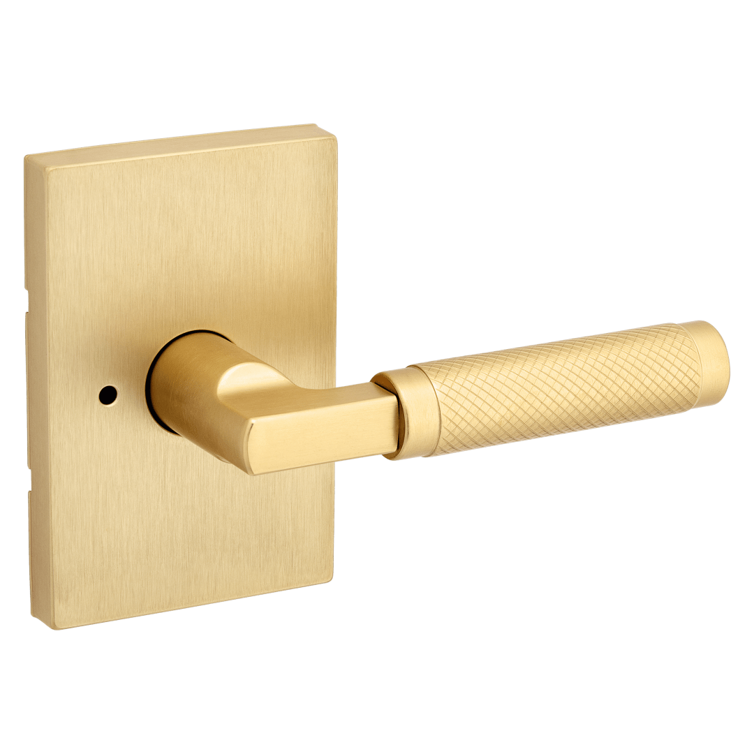 Prava Bed/Bath Lever in Satin Brass