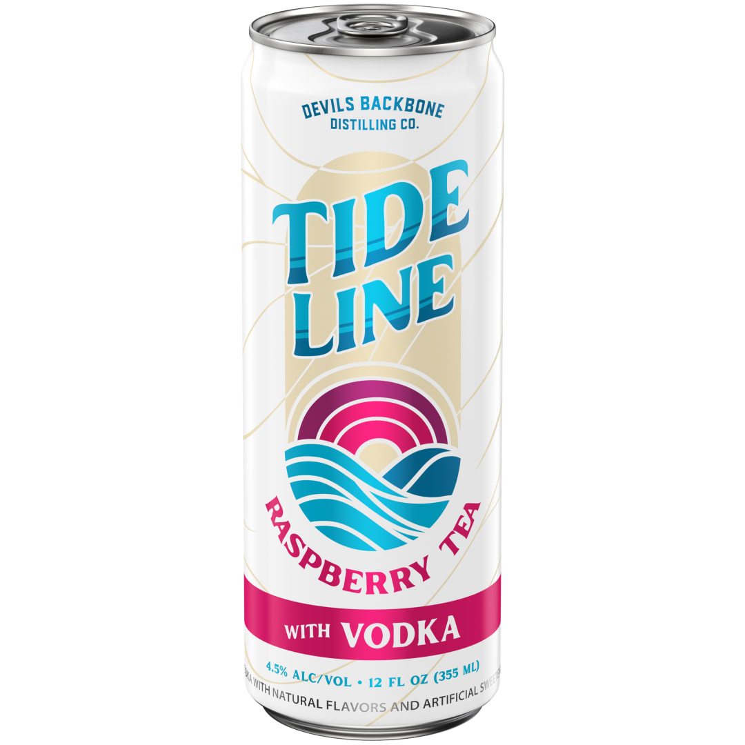 Devils Backbone Tide Line Raspberry Tea with Vodka 12 oz Single CAN Sleek 4_5ABV - Plain Aluminum - Standard Gloss - Craft Direct