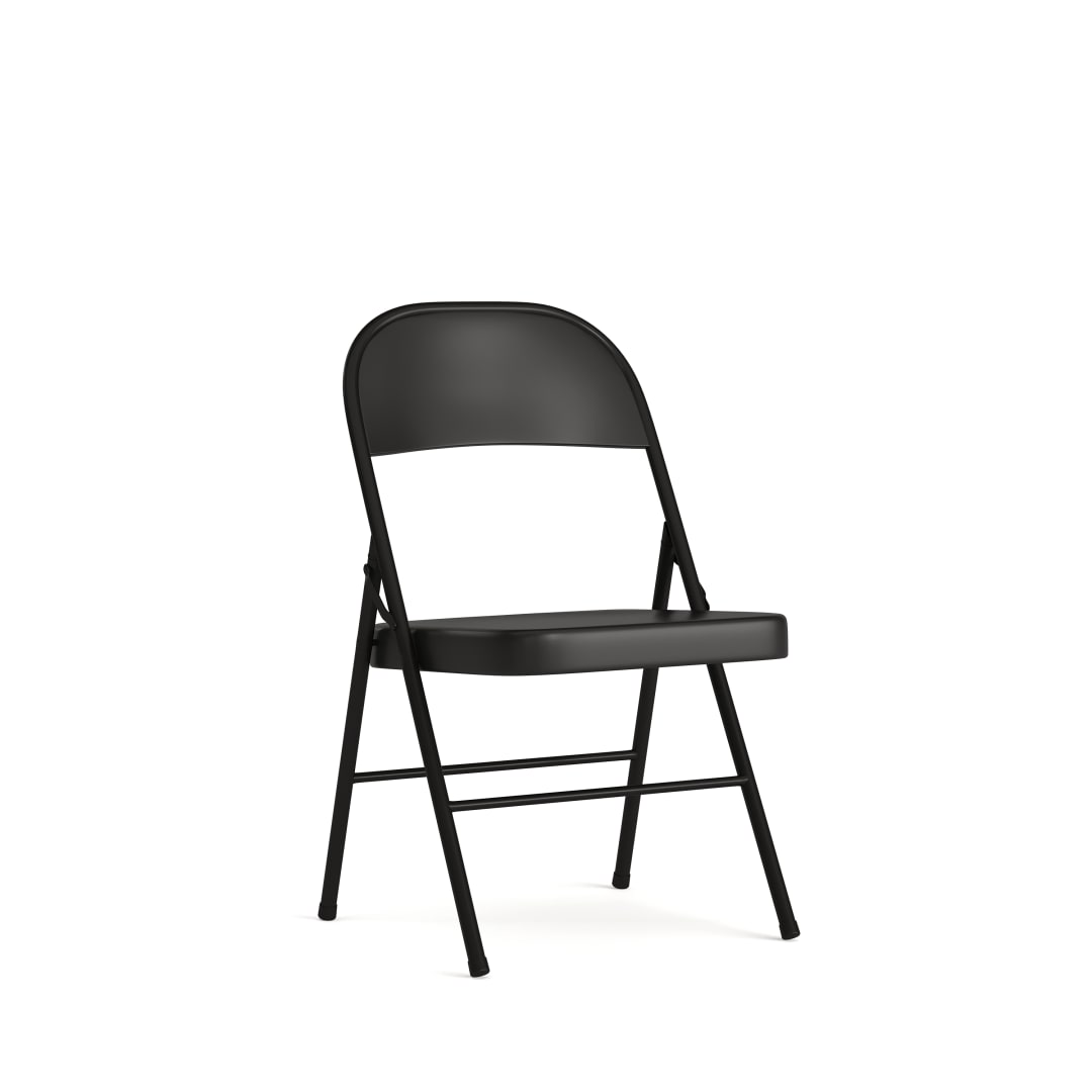 HERCULES Series Double Braced Black Metal Folding Chair
