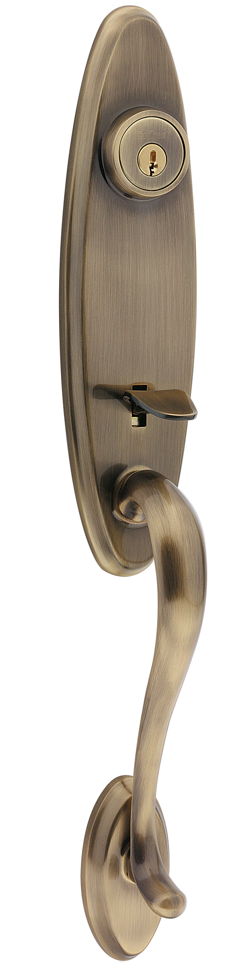 Wellington Single Cylinder Exterior Only Handleset in Antique Brass