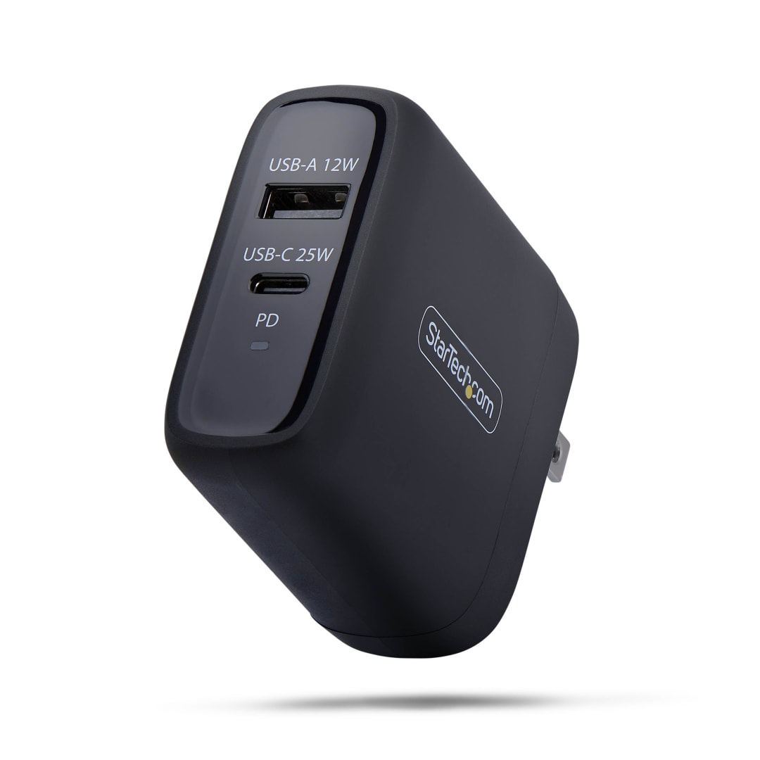 36~45W, Wall Charger, 1x USB-C 1x USB-A, Black, NA