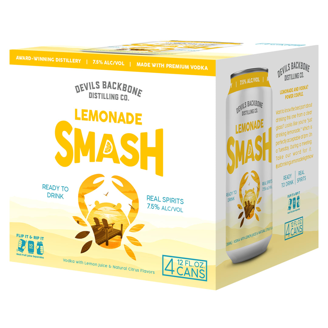 Devils Backbone Distilling Company Lemonade Smash (10%), 4PK 12fl.oz Can