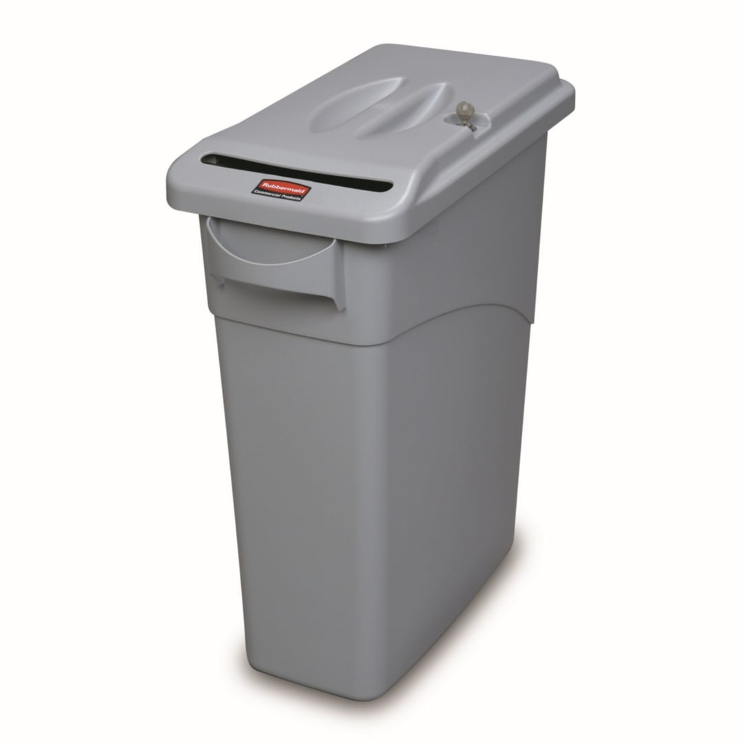 Slim Jim® Confidential Document Base/Lid Combo 16 Gal Gray