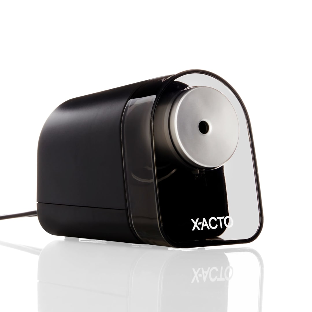 X-ACTO® Pencil Sharpener, XLR Electric Pencil Sharpener, Pencil Saver, SafeStart Motor, Black, 1 Count