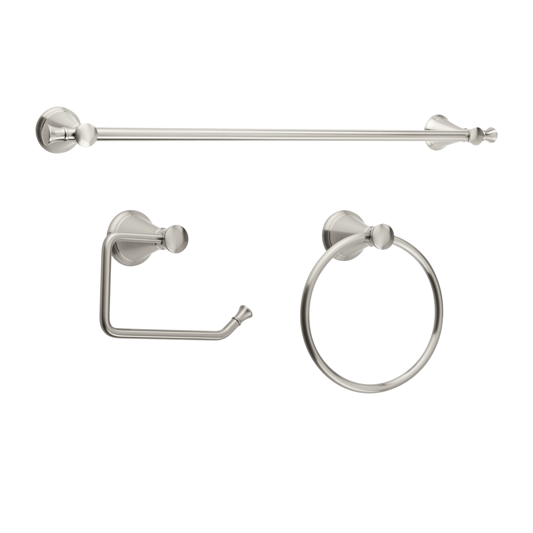 Pasadena 3-Piece Bathroom Accessory Set in Brushed Nickel