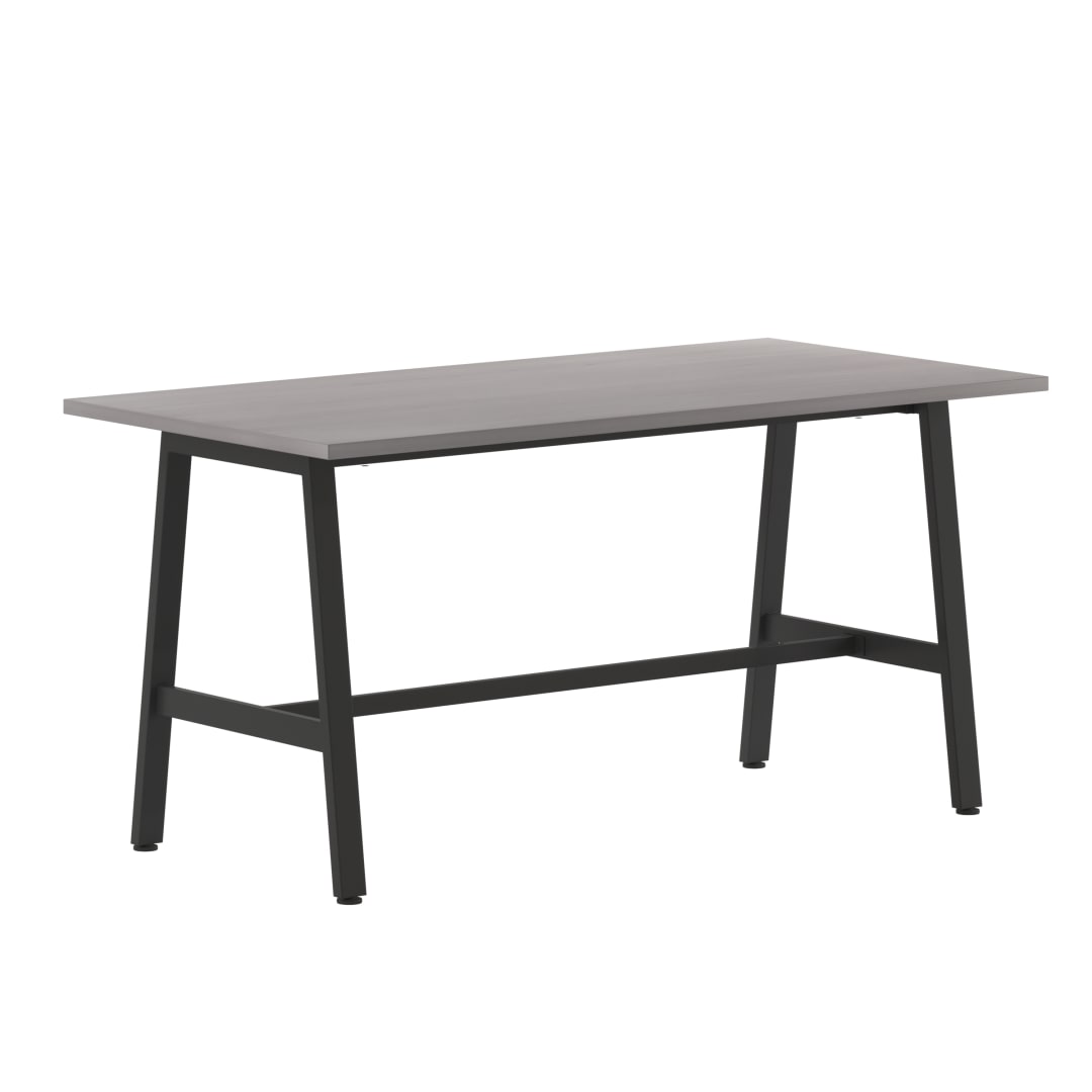 Redmond Commercial 60x30 Collaborative Table Desk, 1" Thick Double Sided Laminate Table Top with PVC Edging, Heavy Duty A-Frame Steel Base, Gray Oak