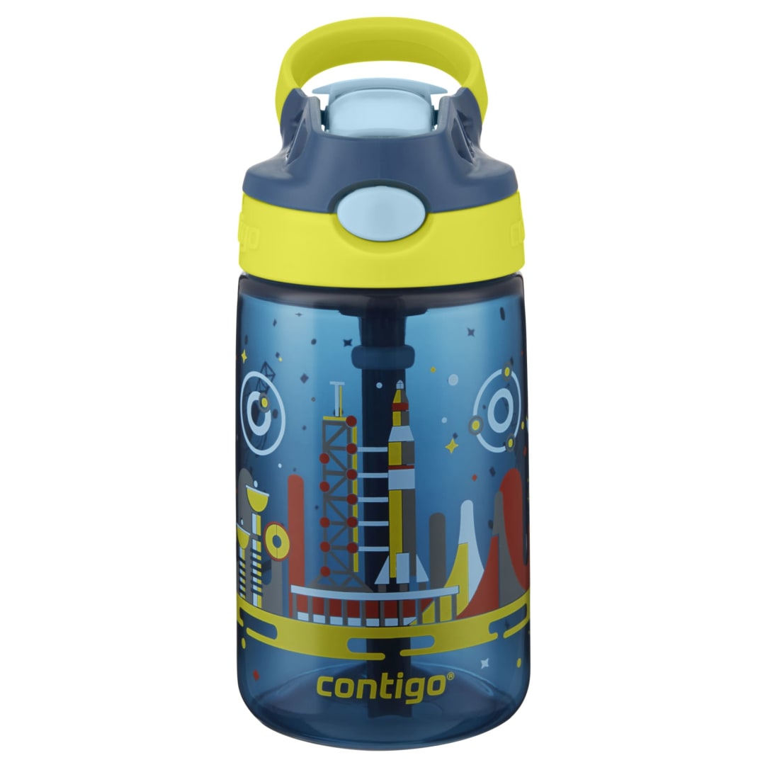 Contigo® Gizmo Flip AUTOSPOUT® Kids Water Bottle with Flip Straw, BPA-Free, 420ml., Nautical Blue with Space