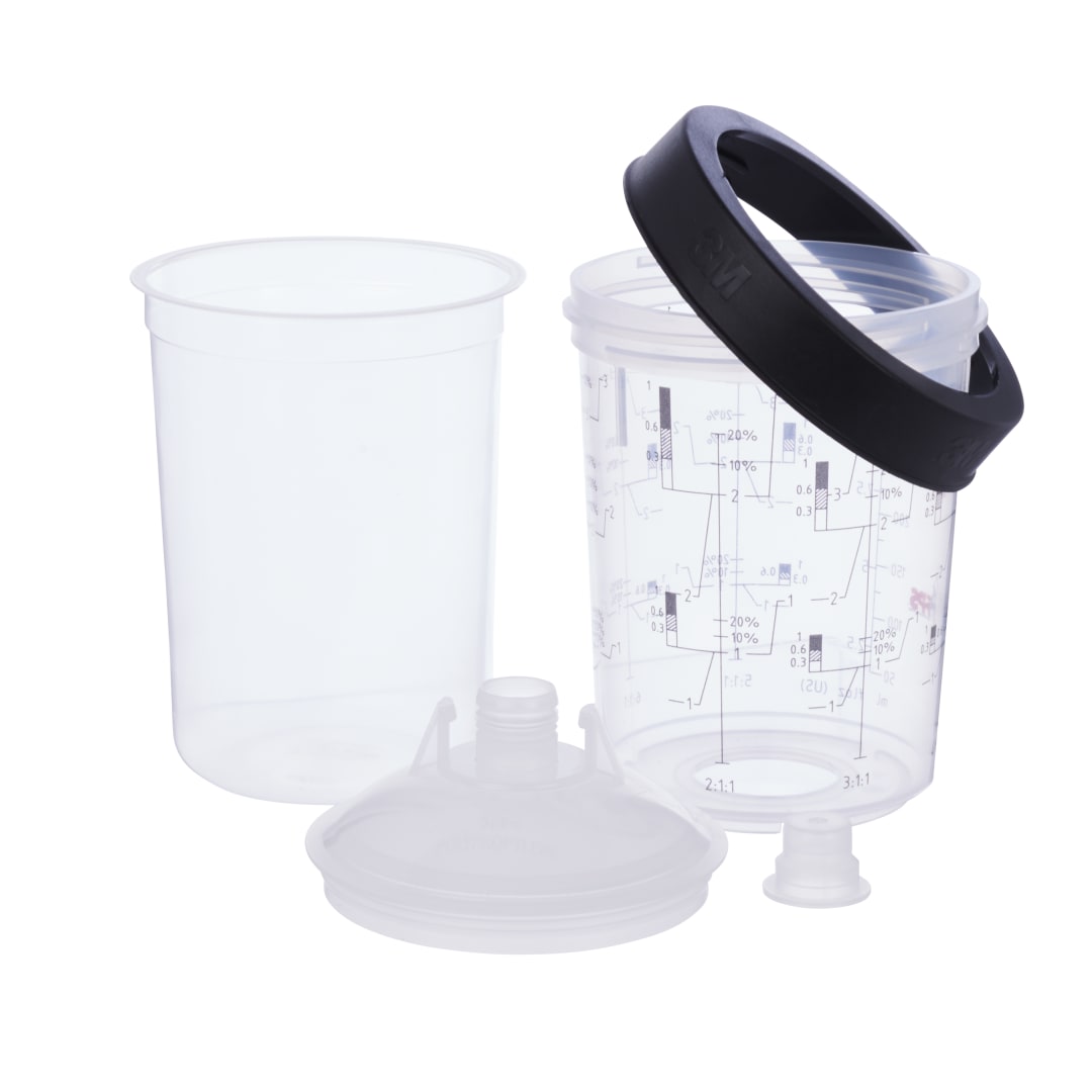 3M™ PPS™ Kapak &amp; Şeffaf Kap Kitleri, Midi, 400 ml, 200 µm, 16112