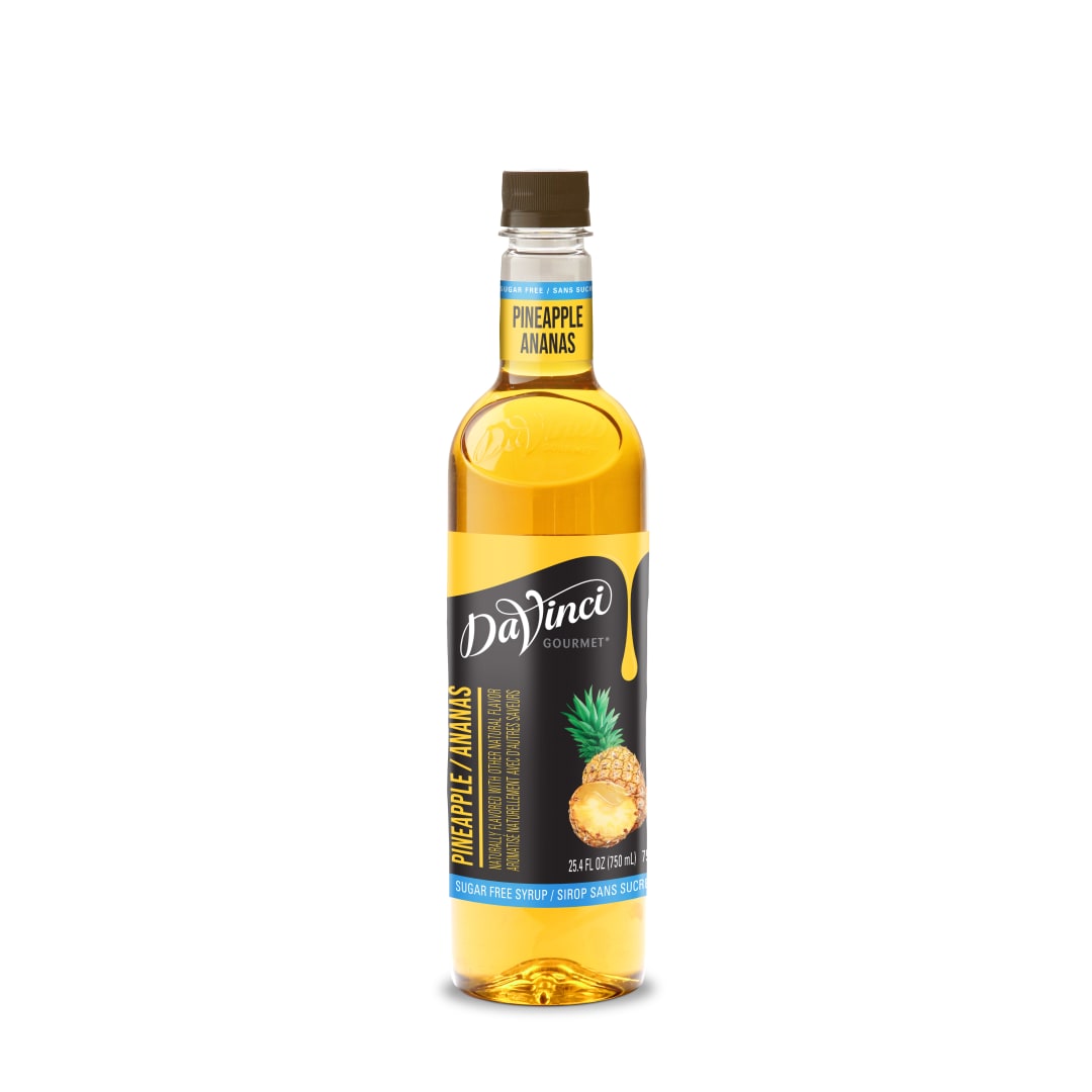 DaVinci Gourmet Sugar Free Pineapple Syrup, Plastic Bottle, 4 x 750 mL