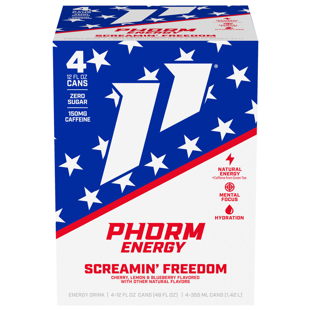 Phorm Energy Screamin' Freedom 4 pack, 12 fl oz Cans