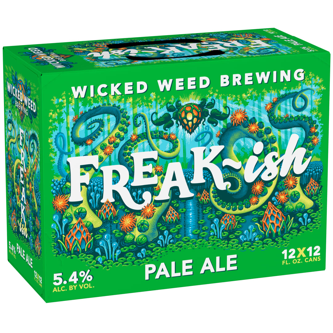 Wicked Weed Brewing Freakish Pale Ale Craft Beer, 12 Pack, 12 fl oz Cans
