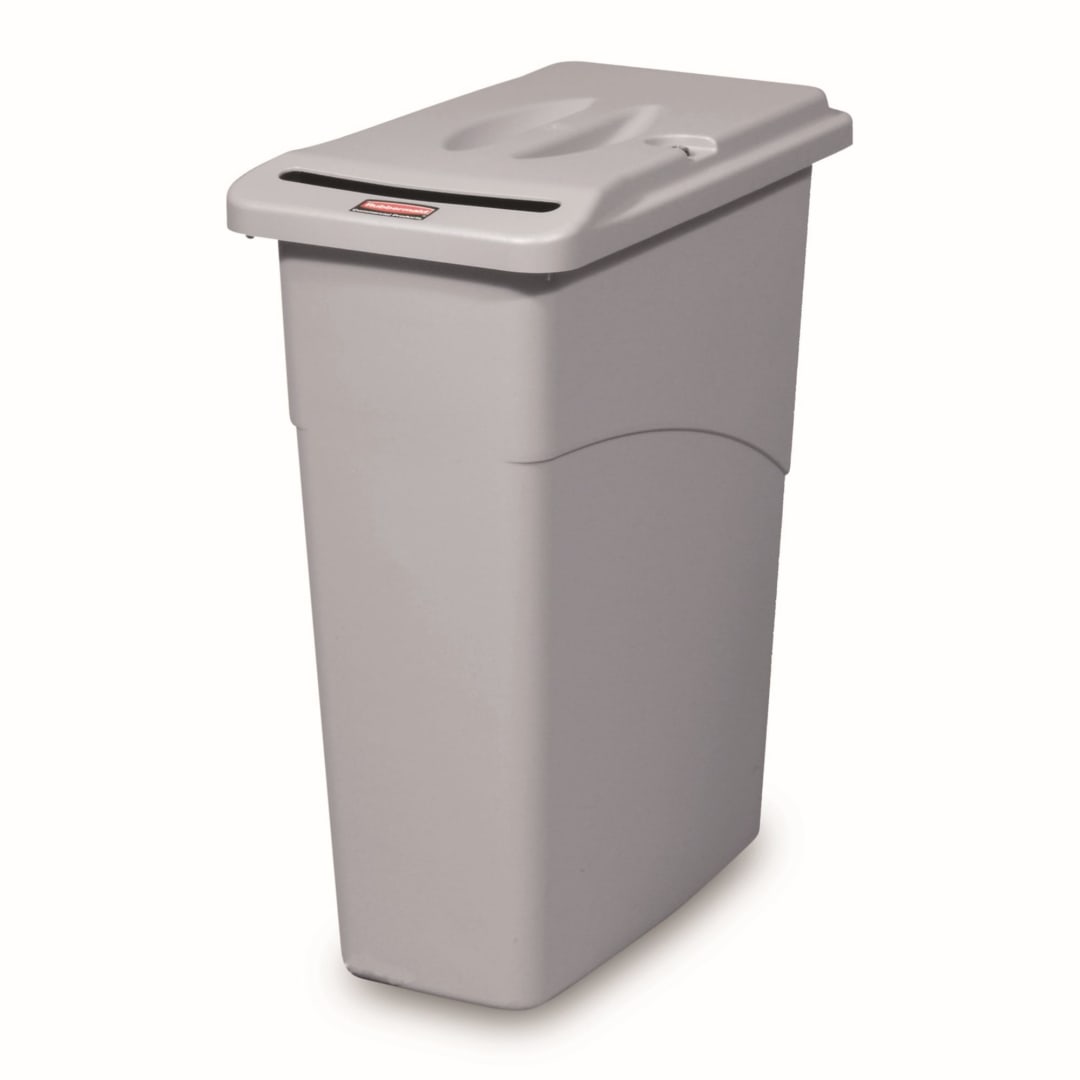 Slim Jim® Confidential with Lid 87.1L/23 Gal Light Gray