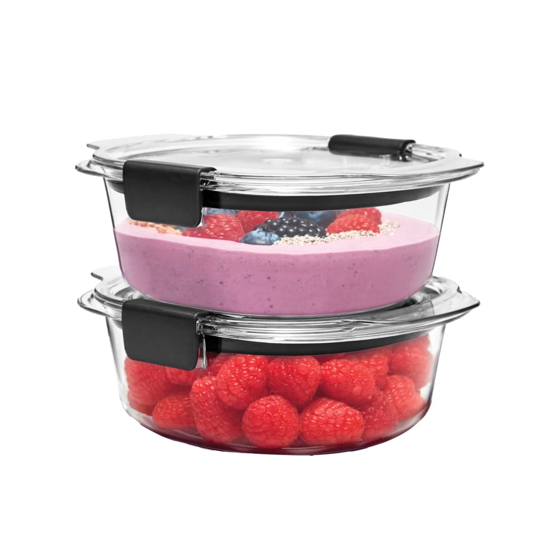 Rubbermaid Brilliance 2.0-Cup Round Food Storage Container, 2 Pack