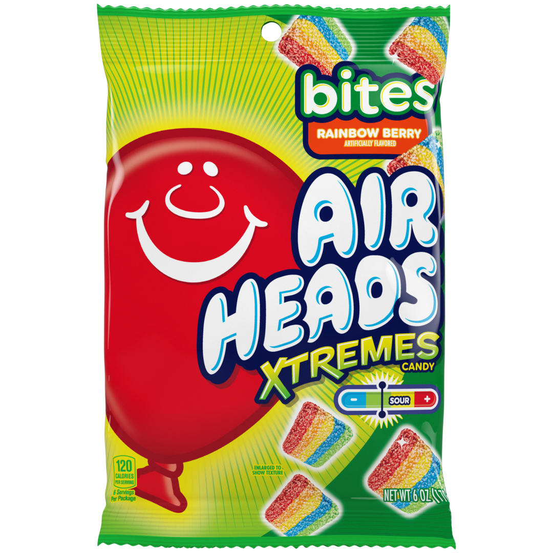 Airheads Xtremes Bites Rainbow Berry 6 oz Peg Bag