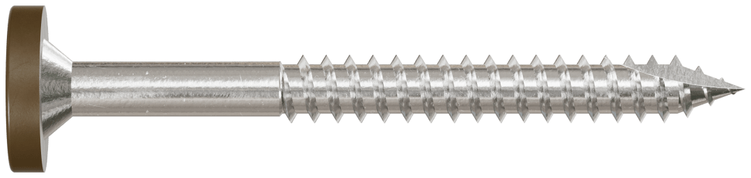 Simpson Strong-Tie T08175FS75BR01 Fascia Board Screw — #8 x 1-3/4 in. T-20 6-Lobe Pancake Head Type 316, Brown 01 (75-Qty) (Pack of 500)