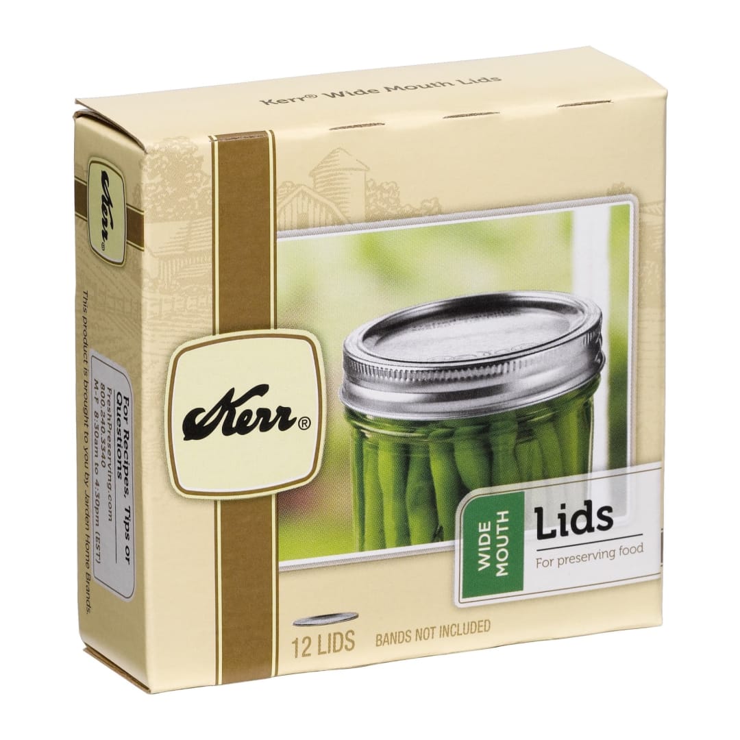 Kerr Canning Lids, Wide Mouth Mason Jar Lids without Bands, 12 Count