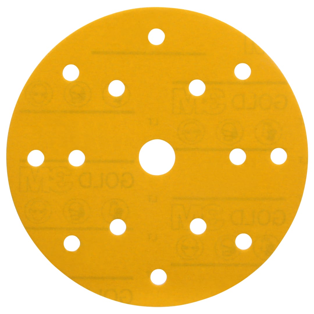 3M™ Hookit™ 288U Sarı Yumuşak Süngerli Disk Zımpara, 150 mm, 15 Delik, 400, 41097