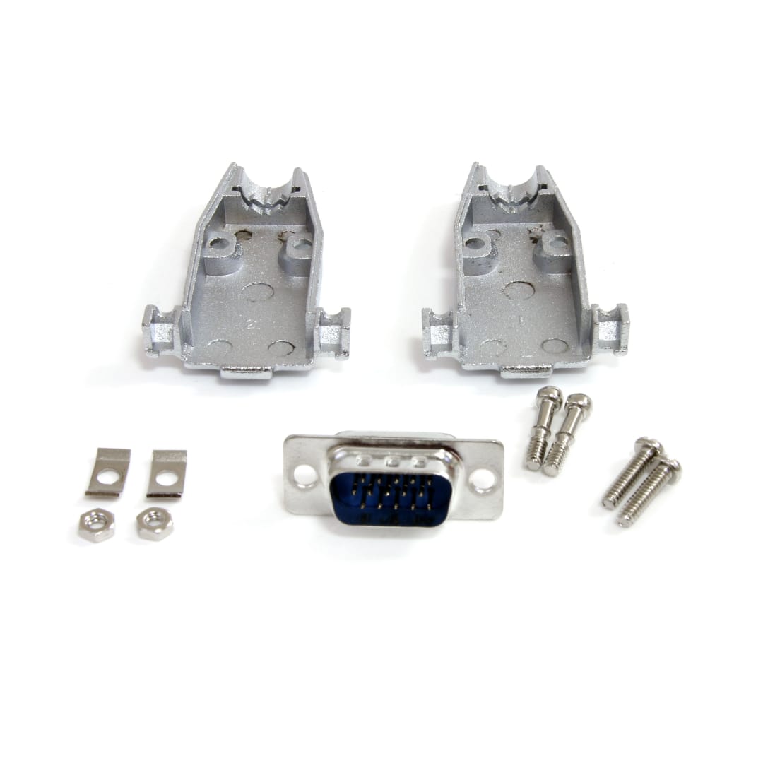 DB15H MALE VGA CONNECTOR W. METAL COVER