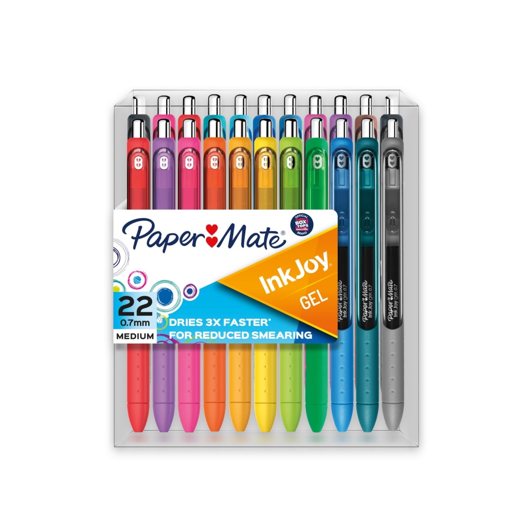 Paper Mate® InkJoy® Pens, Gel Pens, Medium Point (0.7 mm), Assorted, 22 Count
