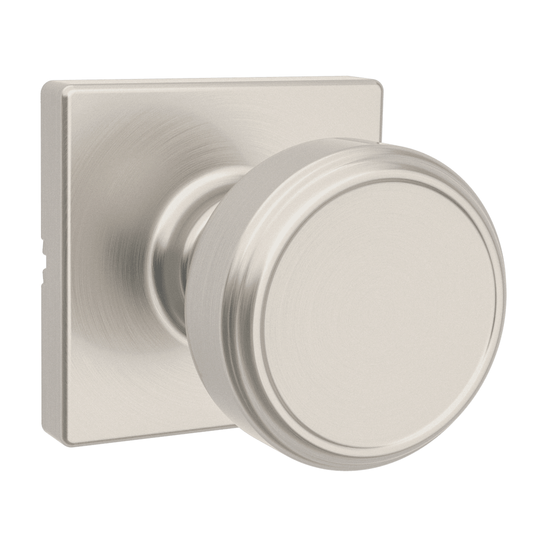 Maven Half Dummy Knob w/ Square Rose in Satin Nickel