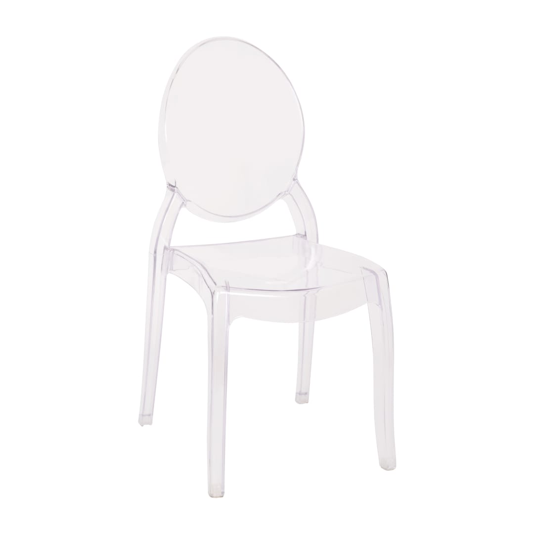 Revna Transparent Crystal Extra Wide Resin 400 LB. Weight Capacity Banquet and Event Revna Ghost Chair for Indoor/Outdoor Use