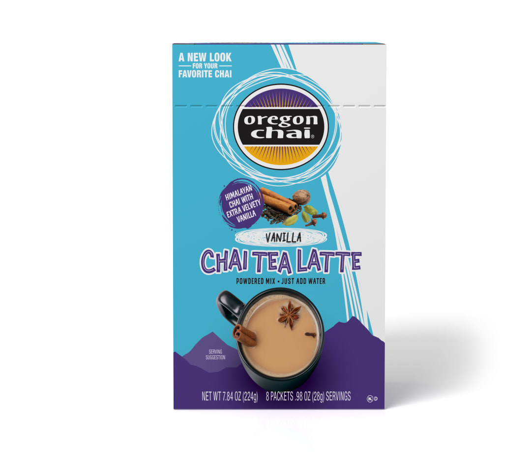 Oregon Chai Vanilla Dry Mix Single Serve Packets, 6 x 8 ct