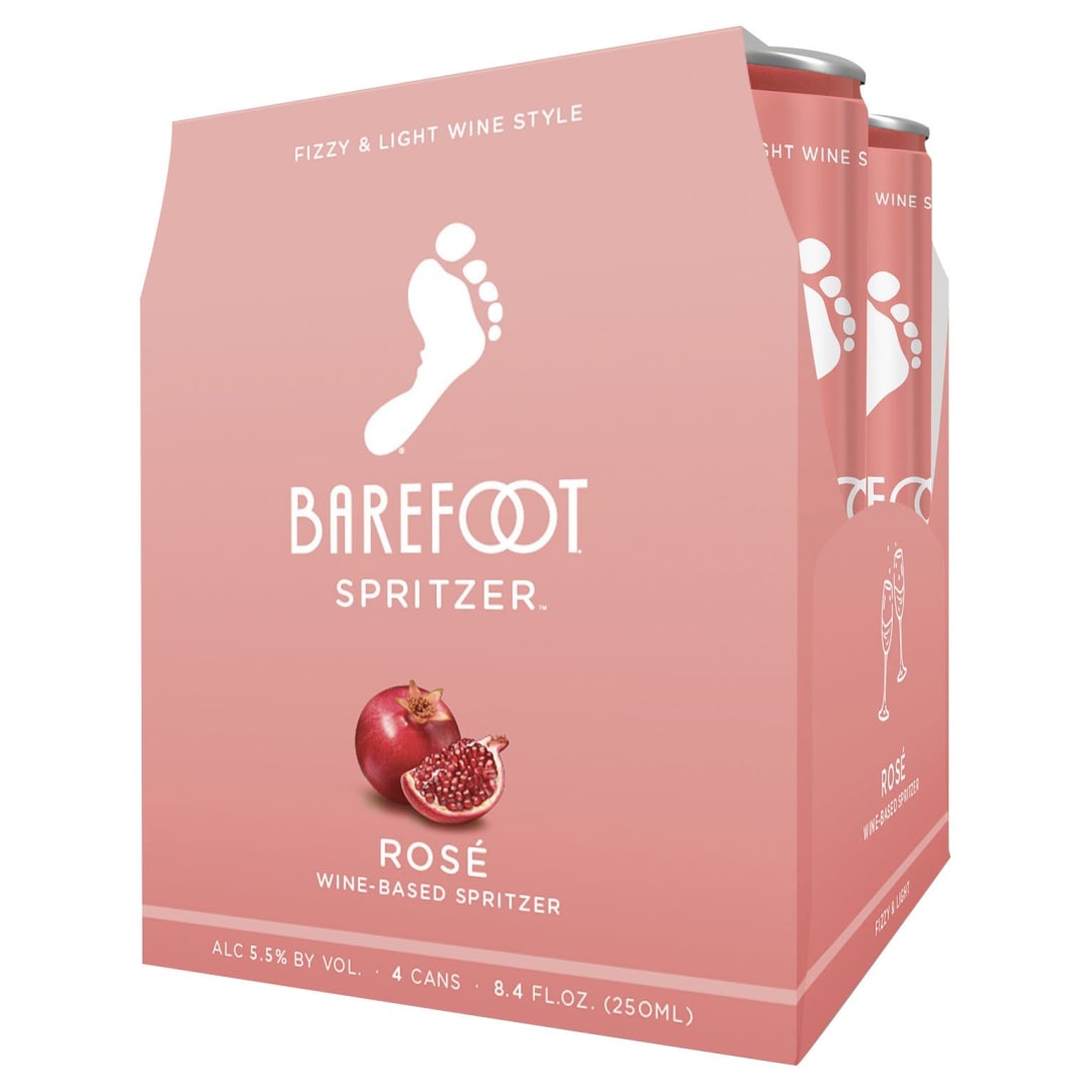 Barefoot Spritzer Rosé Wine 4 Single Serve 250ml Cans