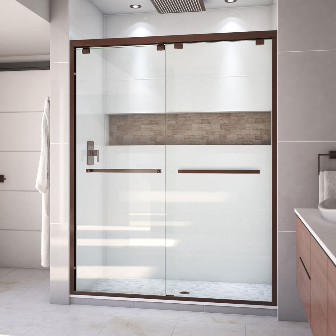 DreamLine Encore 56 - 60 inch W x 76 inch H Semi-Frameless Bypass Shower Door in Oil Rubbed Bronze