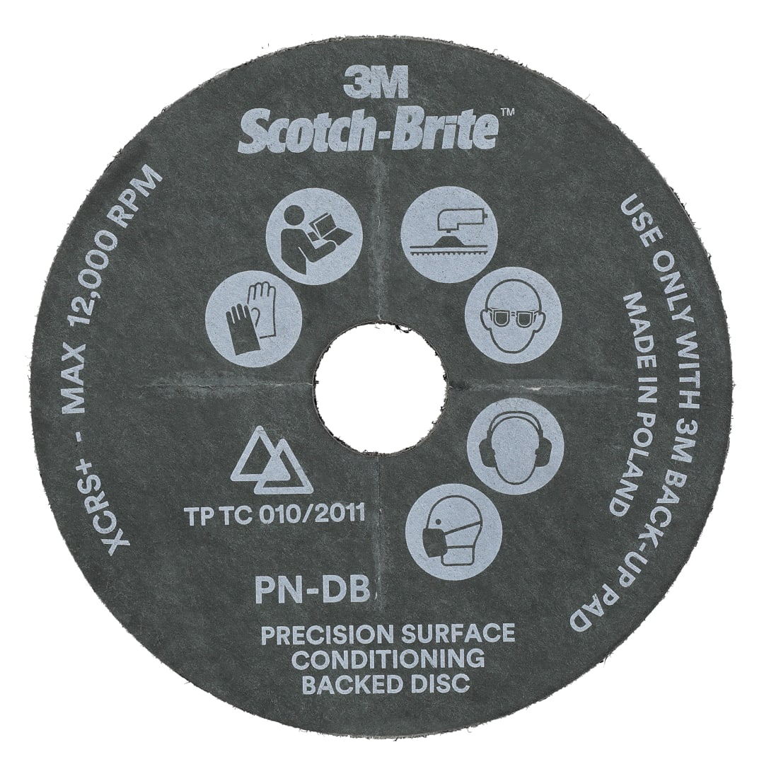 Scotch-Brite™ Precision Surface Conditioning Disc, PN-DB, XCRS, 125 mm x 22.23 mm, Slotted, 10/Carton, 40 ea/Case