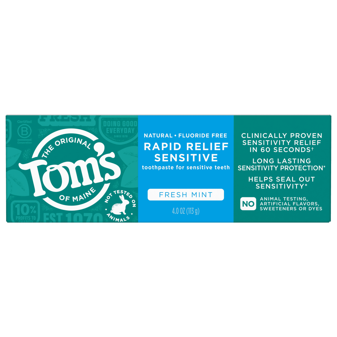 Tom’s of Maine Rapid Relief Sensitive Toothpaste, Fluoride Free