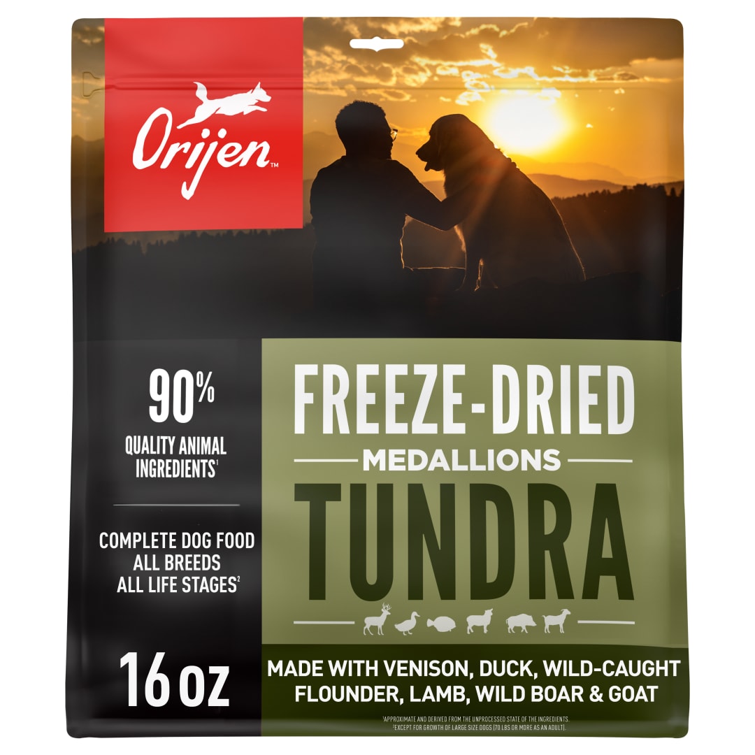 ORIJEN Grain Free High Protein Freeze Dried Dog Food & Topper Tundra Recipe