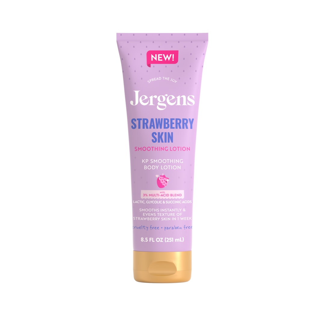 Jergens Strawberry Skin Smoothing Lotion, 3% Multi-Acid Blend, 8.5 Fl Oz