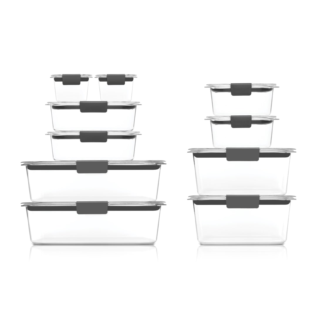 Rubbermaid® Brilliance® Food Storage Containers|20 Piece Plastic Containers with Lids|BPA-Free, Leakproof Food Container, Clear