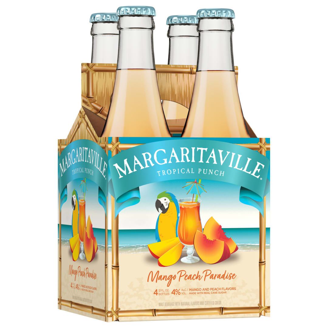 Margaritaville Tropical Punch Mango Peach Paradise Malt Beverage 4 - 12 fl oz Bottles