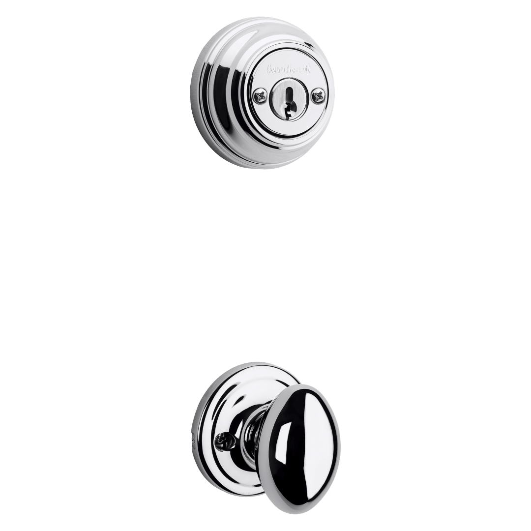 966 Double Cylinder Interior Pack w/Laurel Knob for Signature Series Handlesets in Polished Chrome