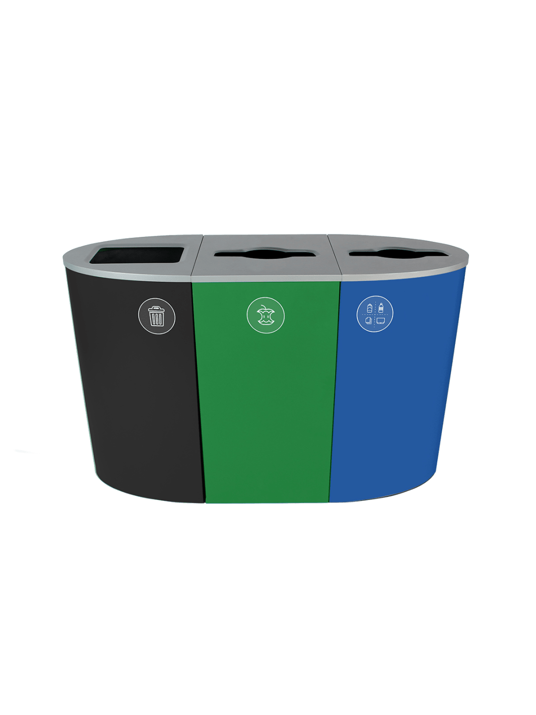  SPECTRUM [CU16-001801] - Triple - Unit - Mixed Recyclables-Organics-Waste - Full-Mixed-Mixed - Black-Green-Blue