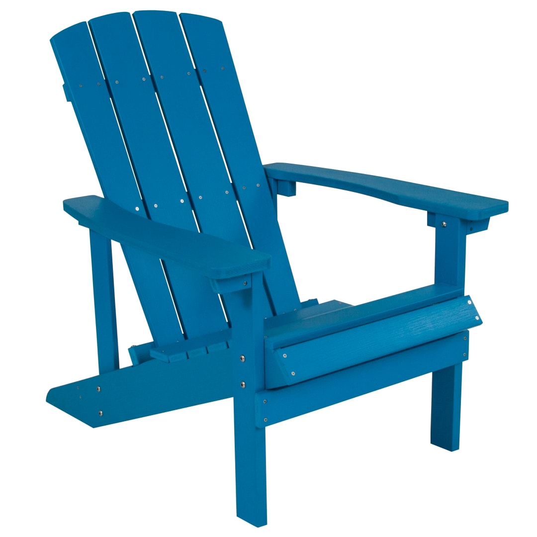 Charlestown Commercial All-Weather Poly Resin Wood Adirondack Chair in Blue