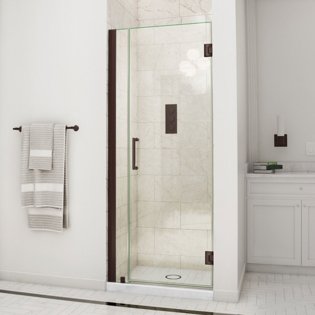 DreamLine Unidoor 34 - 35 inch W x 72 inch H Frameless Hinged Shower Door in Oil Rubbed Bronze