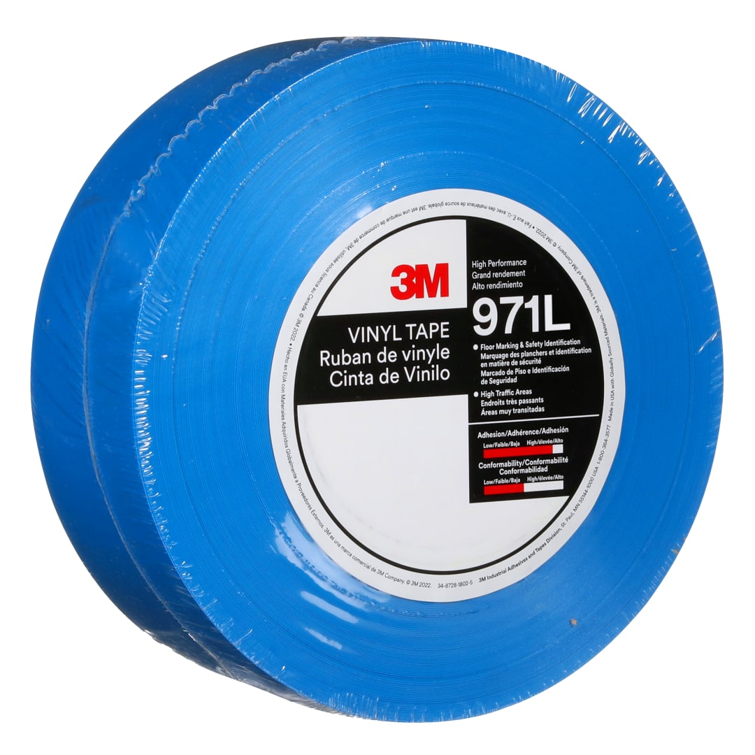 3M™ Dayanıklı Yer İşaretleme Bandı 971L, Blue, 50.8 mm x 33 m, 0.43 mm, Individually Wrapped Conveniently Packaged
