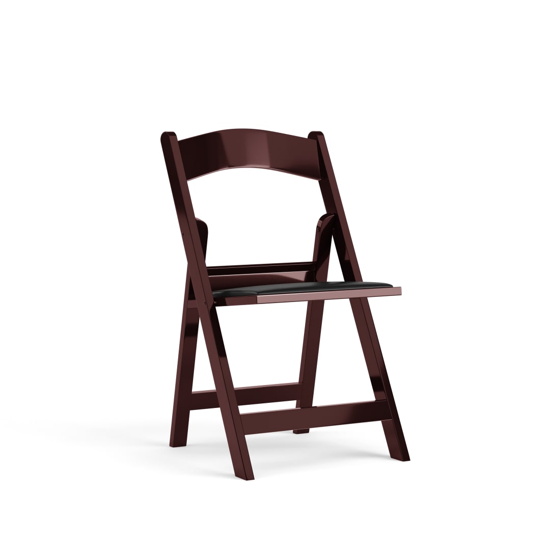 Hercules Folding Chair - Red Mahogany Resin – 800LB Weight Capacity - Comfortable Event Chair - Light Weight Folding Chair