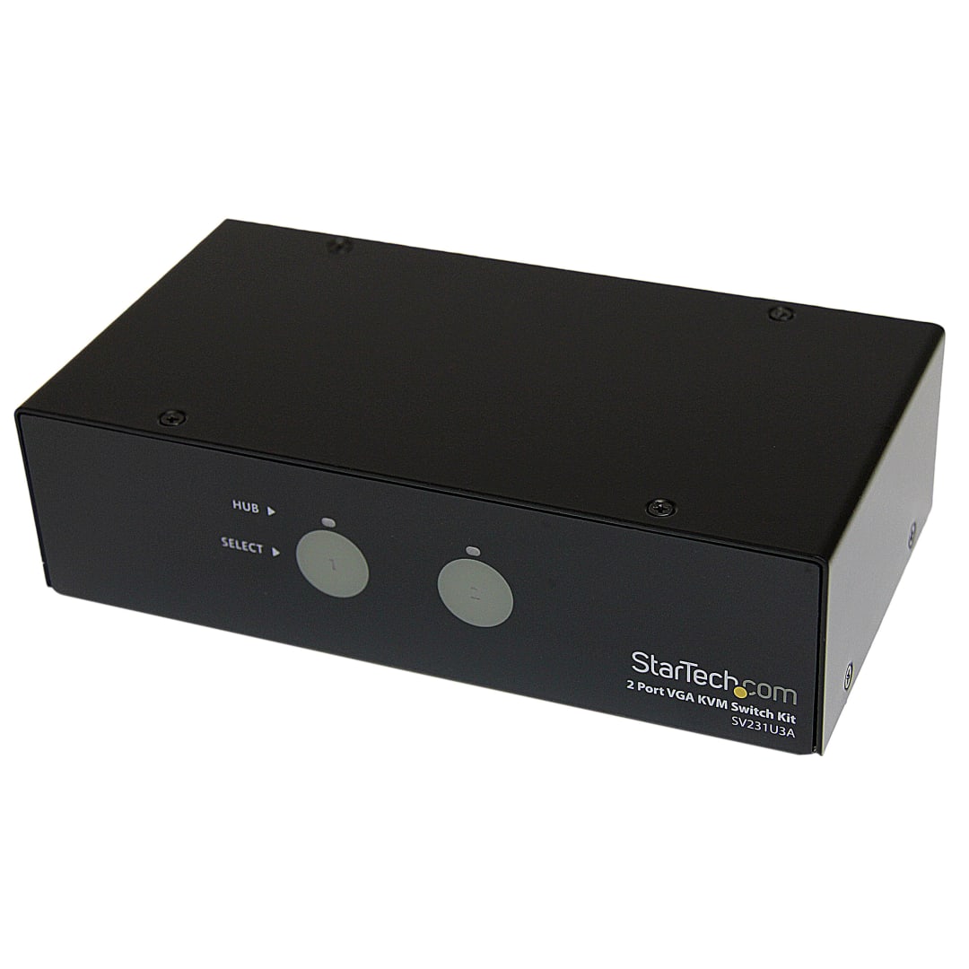2Port USB 3 VGA KVM Switch with Cables and Audio