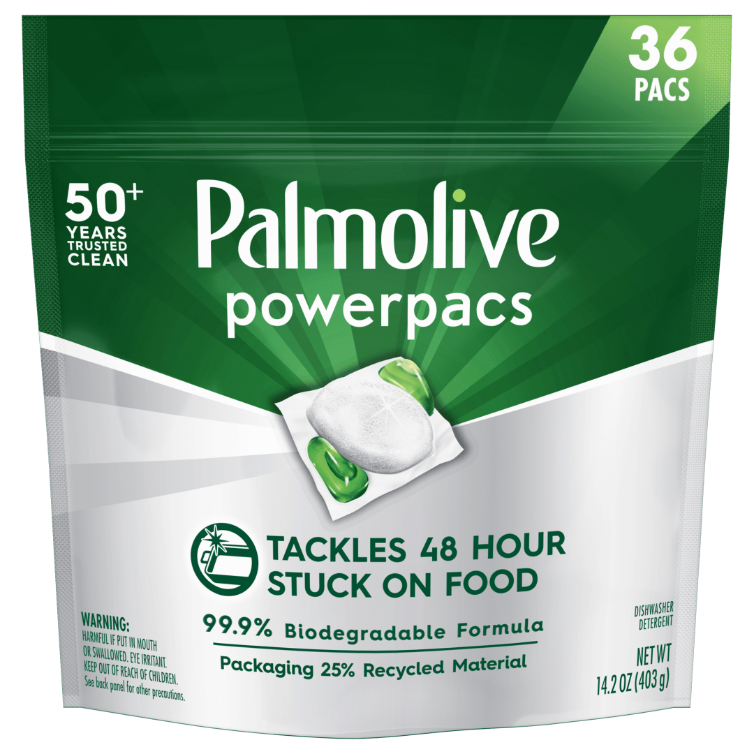 Palmolive PowerPacs Dishwasher Pods, 99.9% Biodegradable Formula in Dishwasher Tabs With No Added Fragrance - 36 count