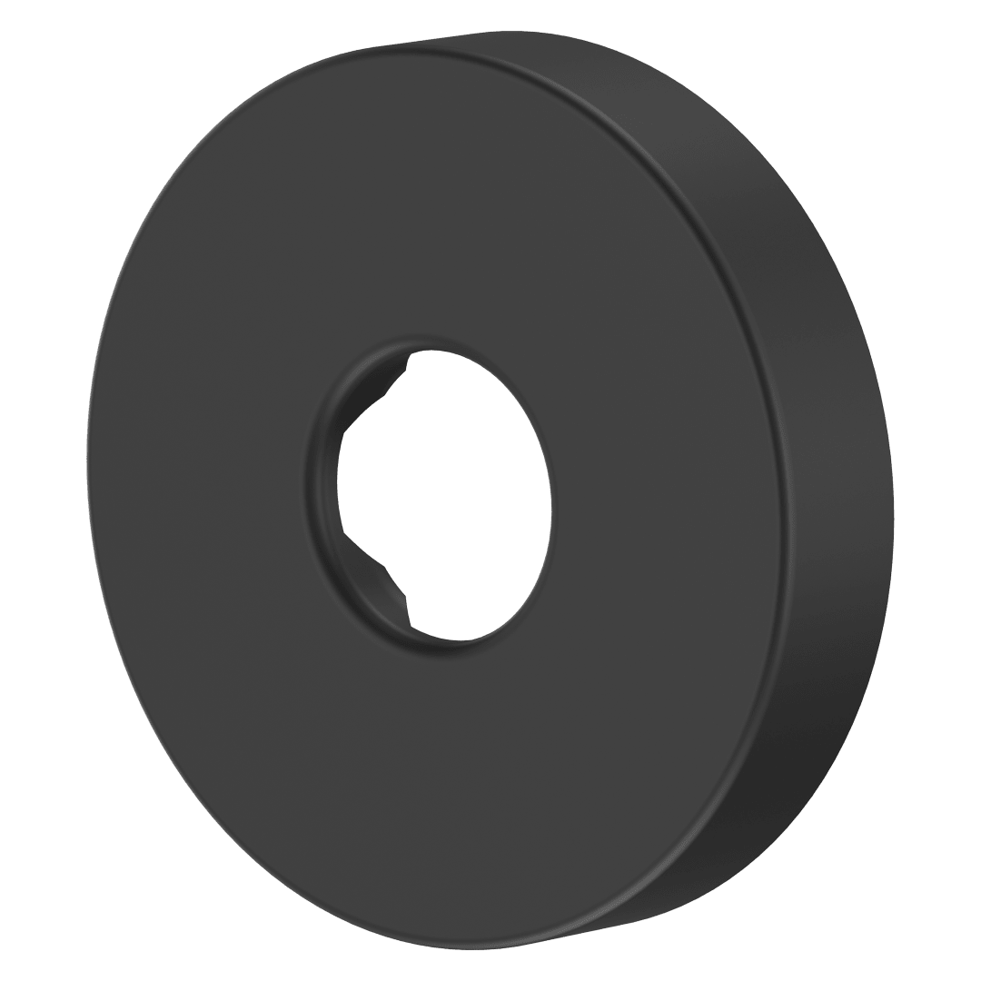 Modern Round Shower Arm Flange in Matte Black