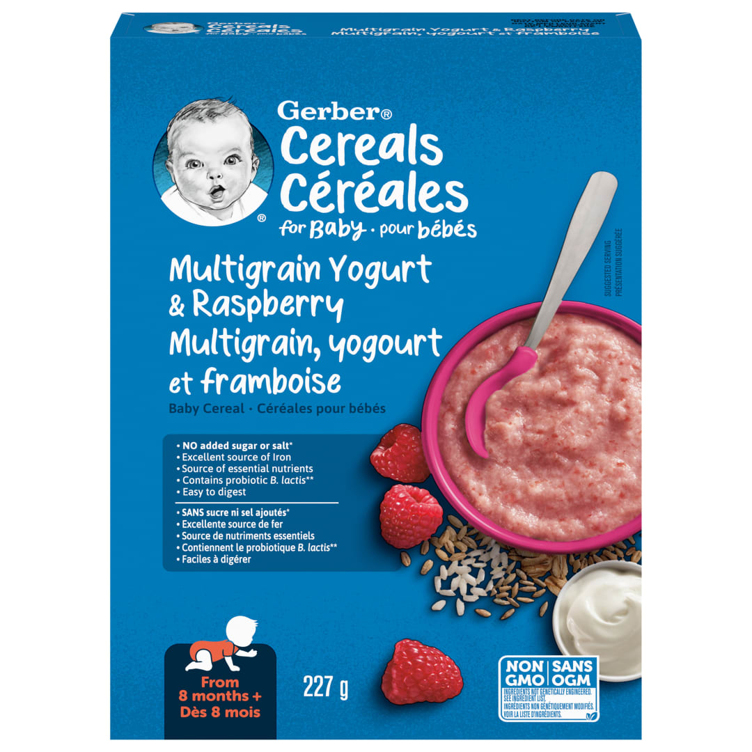 GERBER BL Mltgrn YogurtRspb 6x227g N2 CA