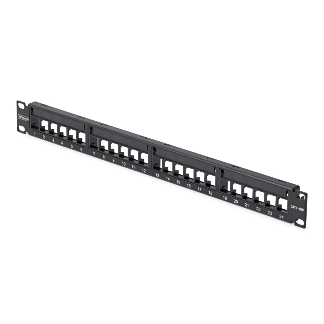 1U 24 Port Rack Mount UTP Blank RJ Keystone Patch w Cbl Mgmt