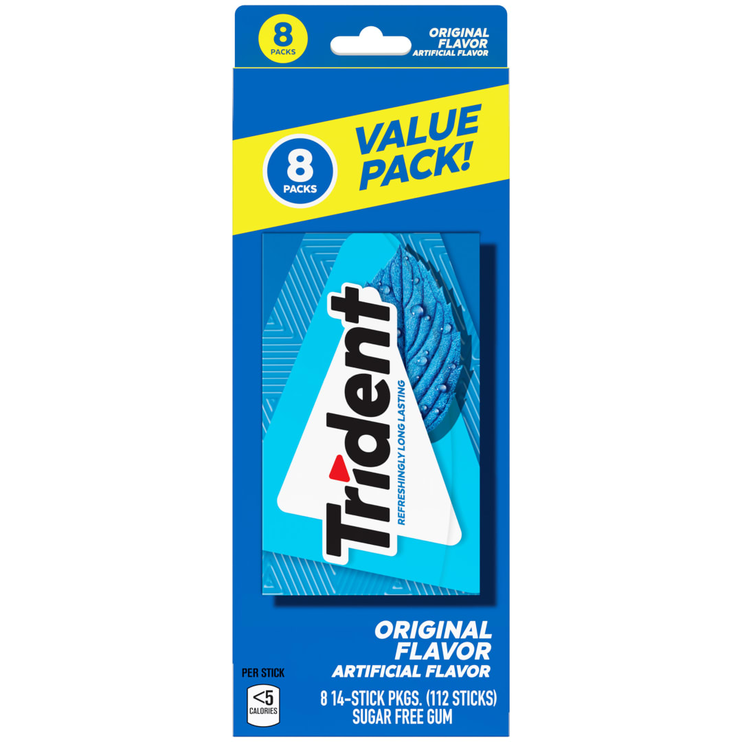 Trident Sugar Free Chewing Gum Original 14 pc MUP 8pk