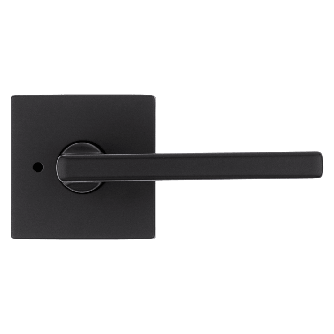 Halifax Square Bed/Bath Lever in Matte Black with Microban Protection