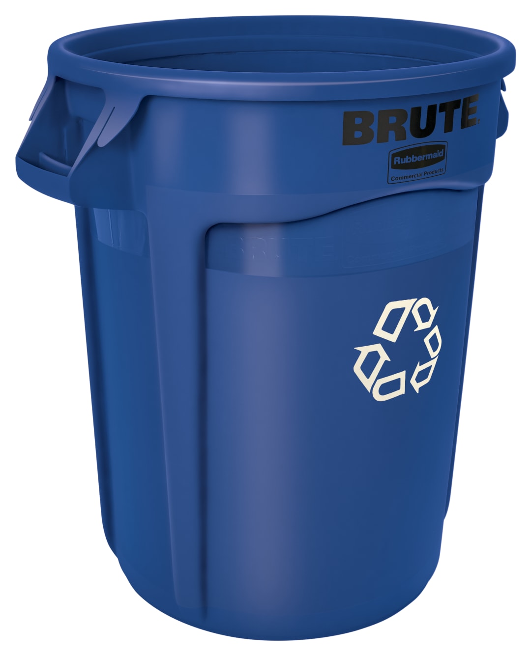 Vented Brute 32 Gallon Recycling Trash Container Blue
